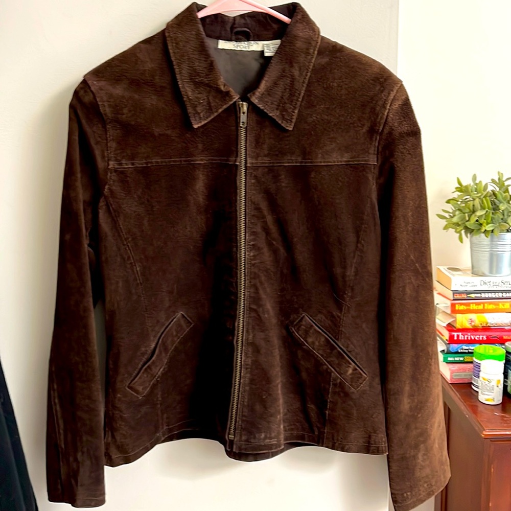 Brown leather jacket
